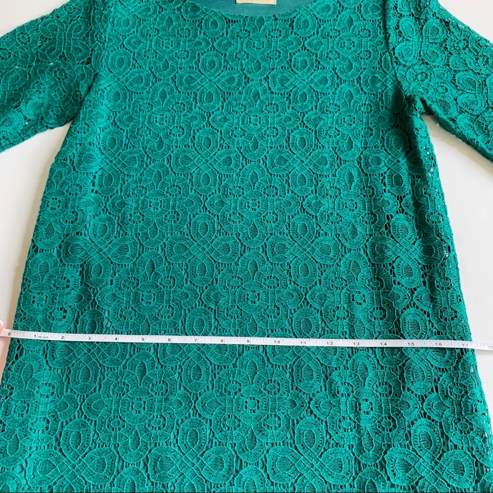 Everly Teal Green Lace Short Dress Short Sleeves S - Picture 5 of 8